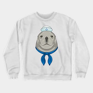 Seal as Sailor with Sailor hat Crewneck Sweatshirt